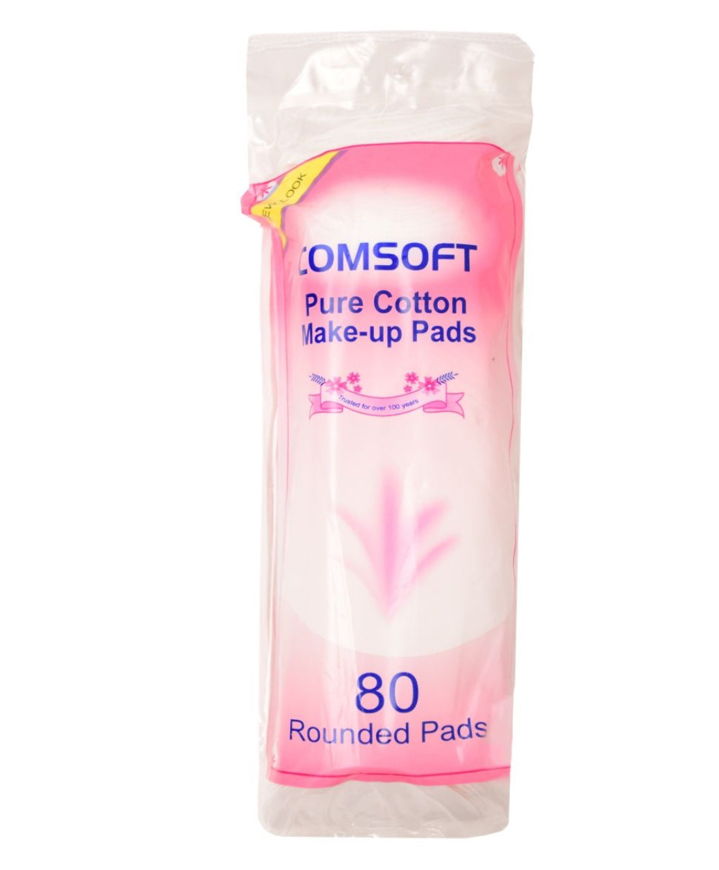Pads pambuku Comsoft për të hequr make up-in set me 80 copë, materiali pambuk