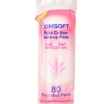 Pads pambuku Comsoft për të hequr make up-in set me 80 copë, materiali pambuk