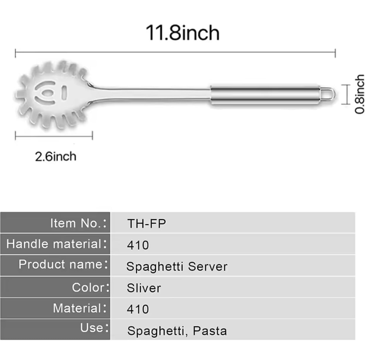 Lugë për makarona, inoks