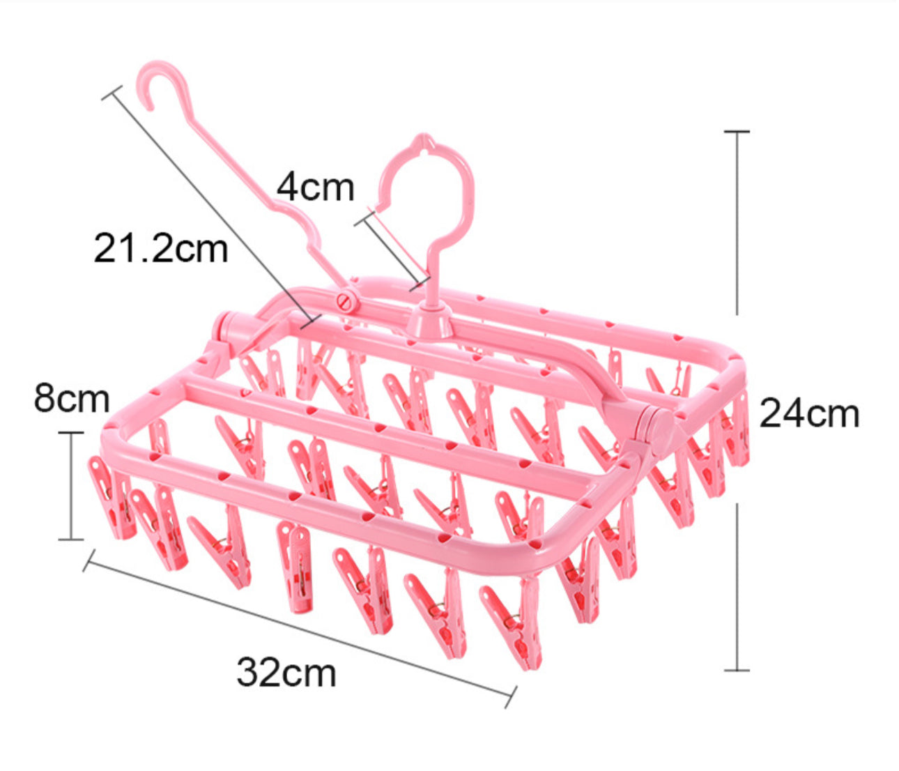 Varëse rrobash plastike me 32 kapëse