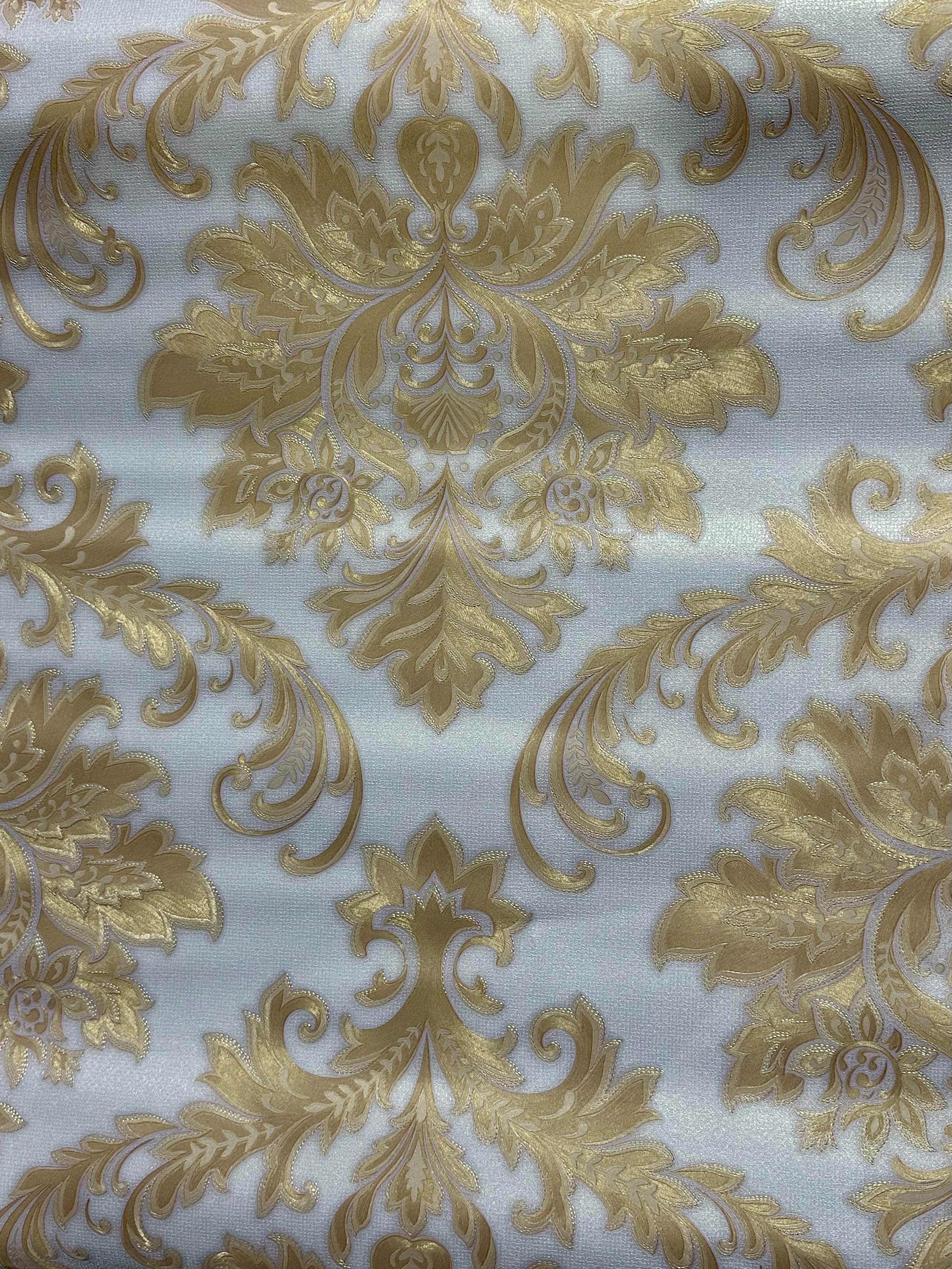 Letër muri stil klasik ngjyrë perle me detaje gold