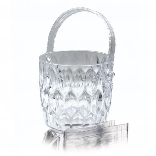 Kovë transparente për të mbajtur akullin me kapëse me forma ovale