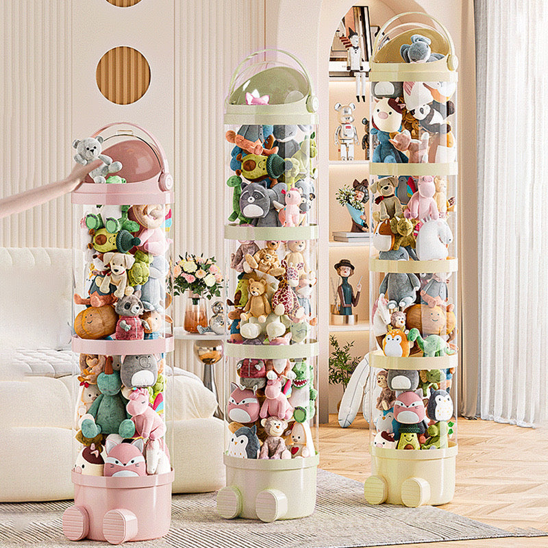 Kuti transparente për ruajtjen e lodrave, me kapak praktik, zinxhir