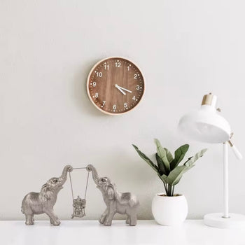 Objekt dekorative, 3 elefant gri, 2 elefant prindër + i vogli tyre në kolovajse