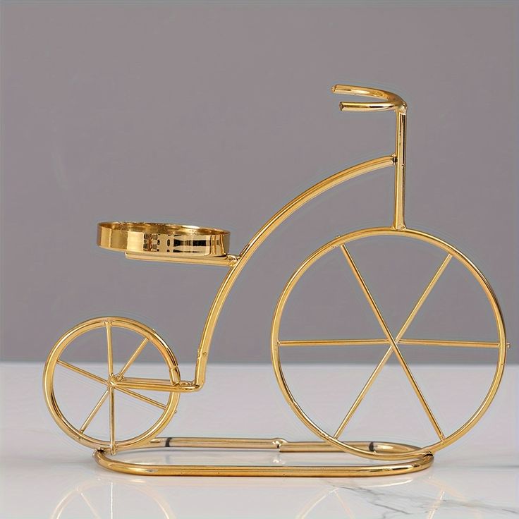 Shandan metalik gold në formë biçiklete
