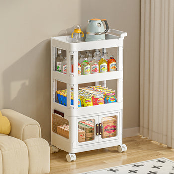 Raft organizues plastik me rrota lëvizëse (2 kate)