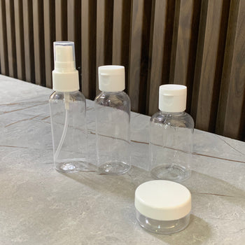 Set me shishe bosh udhëtimi me 4 pjesë