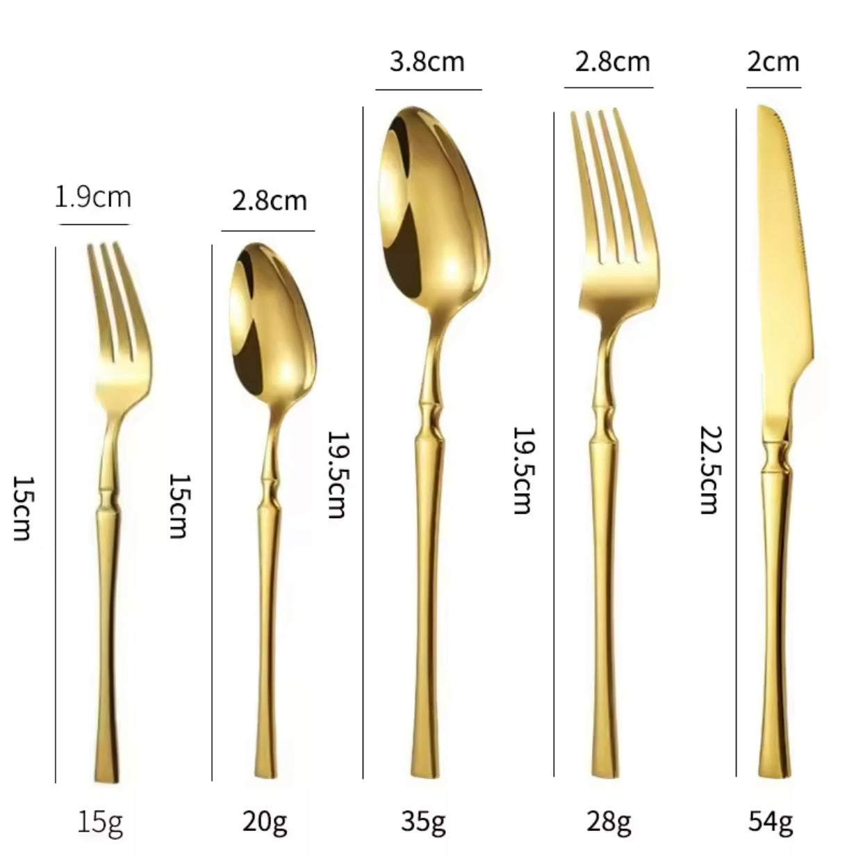 Lugë/ Pirunj/ Thikë/ Lugë kafe, set me 6 copë