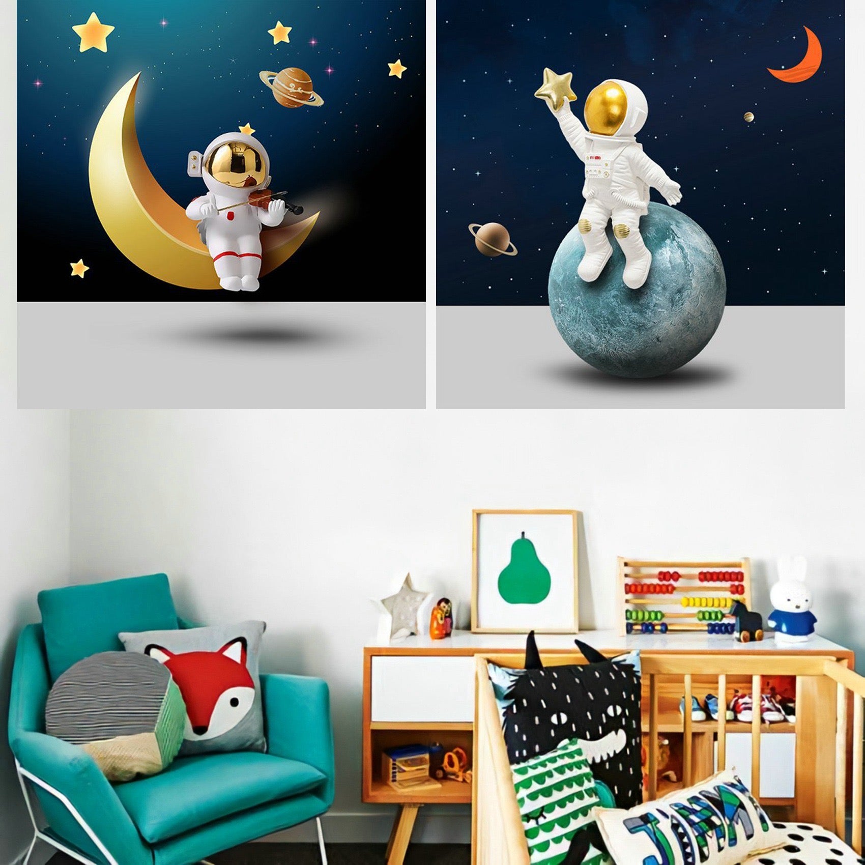 Kanavase për fëmijë me austronaut