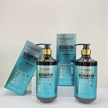 Shampoja, Zbutësi dhe Maska Moisturizing Keratin Argan Oil