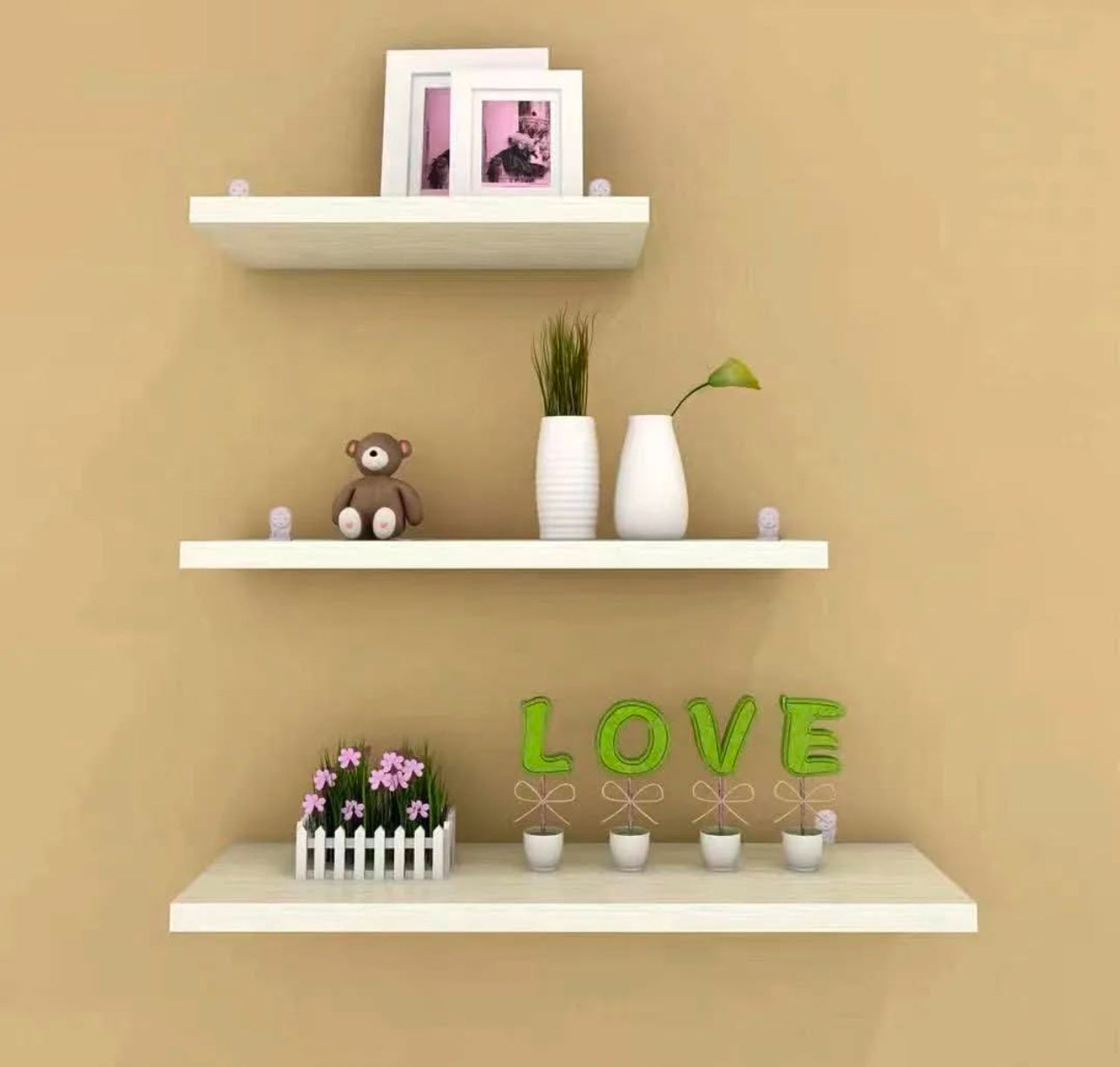 Raft druri me montim në mur me 3 përmasa të ndryshme