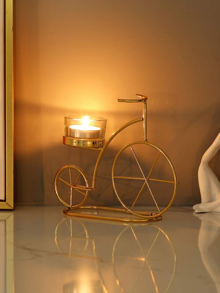 Shandan metalik gold në formë biçiklete