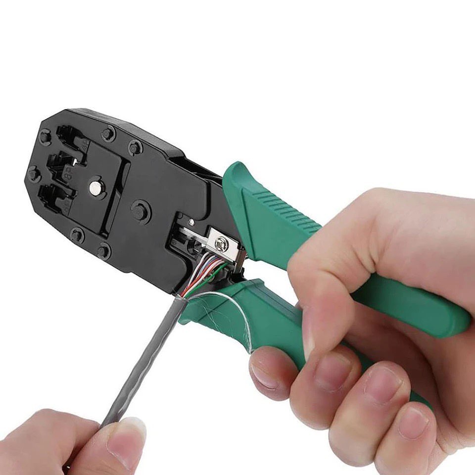 Pinca për prerje kabujsh dhe ngjitje konektorësh, rrjeti 4-6 dhe 8 pin per ip