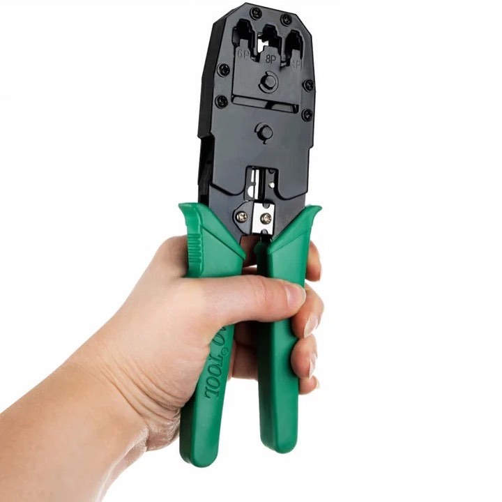 Pinca për prerje kabujsh dhe ngjitje konektorësh, rrjeti 4-6 dhe 8 pin per ip