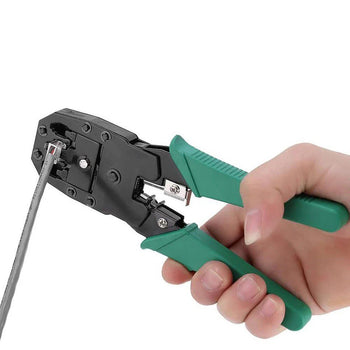 Pinca për prerje kabujsh dhe ngjitje konektorësh, rrjeti 4-6 dhe 8 pin per ip