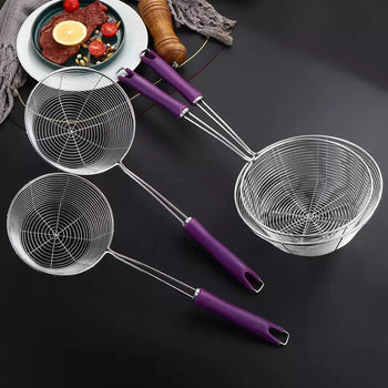 Lugë kulluese metalike për skuqje me dorezë rezistente