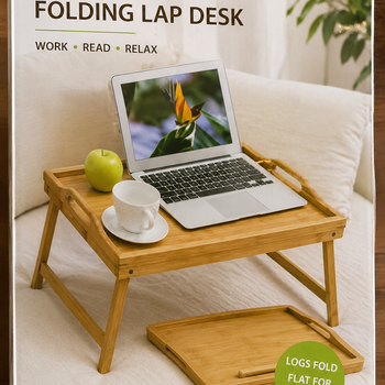 Tavolinë bambuje e palosshme për laptop