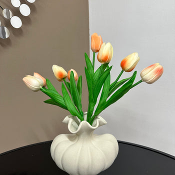 Vazo dekorative qeramike, bezhë H17.5 cm