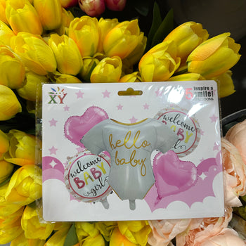 Set tullumbacesh “Welcome Baby” për dekor baby shower