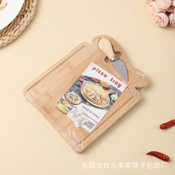 Pjatë druri për antipasta me 1 thikë katrore me mbajtëse thike