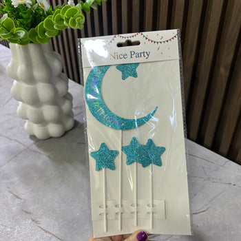 Cake topper “Happy Birthday” hënë & yje