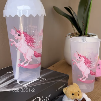 Gotë uji plastike me figura, pips me fjongo, 6*H20cm