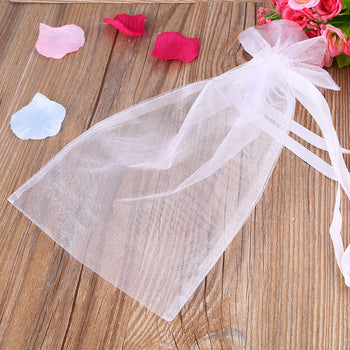 Paketim në formë thesi me tyl transparente për bizhuteri ose qerasje, 10*15 cm