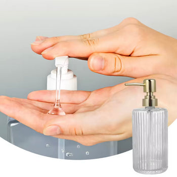 Dispenser sapuni xhami me pompë gold