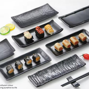 Pjatë melamine drejtkëndore gjatësore për servirje sushi