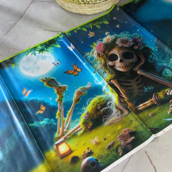 Mbulesë tavoline plastike  në ngjyrën jeshile për Halloween dizajn