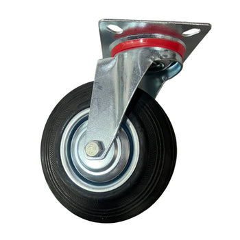 Rrotë e rëndë transporti me gomë dhe mbajtëse metalike për ngarkesa, H15.6 cm