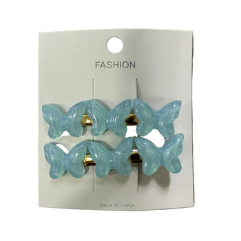 Kapëse flokësh me flutura shkëlqyese, set 2 copë në ngjyra pastel