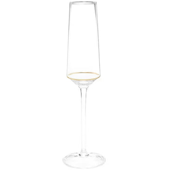 Gotë shampanje me vijë gold në pjesën fundore, set 6 copë  (flute cup)