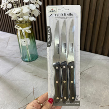 Set thikash kuzhine për fruta, 3 copë me dorezë të zezë