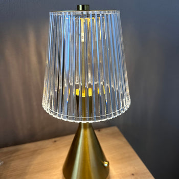 Ndriçues tavoline gold me kupolë me valëzime