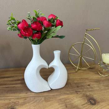 2 pcs vazo të bashkuara në formë zemre
