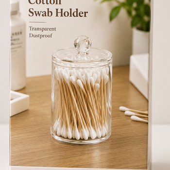 Mbajtëse transparente për shkopinj pambuku