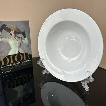 Pjatë dekorative qeramike e bardhë për ambient