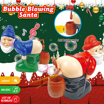 Paisje argëtuese “Babagjyshi që fryn flluska” me drita, muzikë dhe shumë flluska për festat e fundvitit