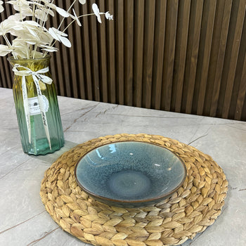 Tas qeramik me glazurë blu, gri