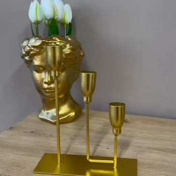 Shandan dekorativ gold metalik stil modern me 3 vende