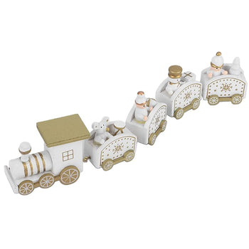 Tren i vogël lodër ngjyrë i bardh me gold