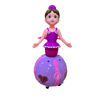 Vajza mbi topin rrotullues