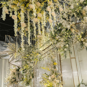 Lule artificiale zvarranike Cherry Blossom teke e bardhë 200 cm