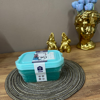 Set enësh plastike me kapak për ruajtje ushqimi