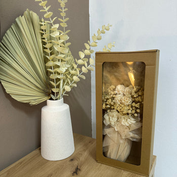 Buqerë dekorative me lule të thata natyrale mix