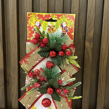 Set me dy fjongo zbukurimi me konturë të kuqe me degë “Cherry”