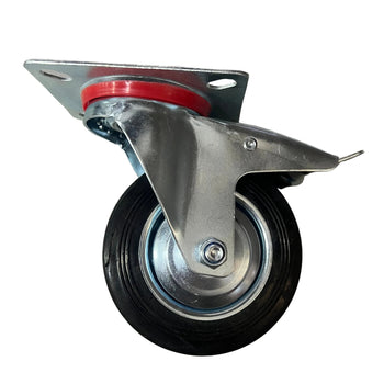 Rrotë profesionale për ngarkesa me mbajtëse metalike dhe gomë të fortë, H13 cm