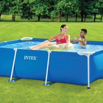 Pishinë me strukturë metalike në formë drejtkëndore 2.2mx1.5mx60cm