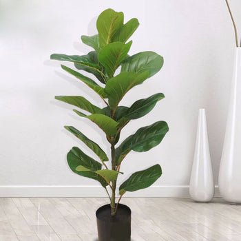 Degë artificiale jeshile me degë kafe dhe gjethe